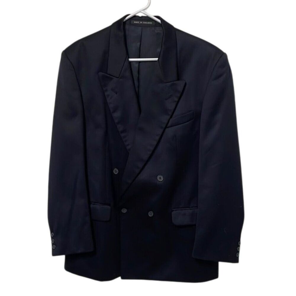 Alexandre Blue Wool Double Breasted Blazer Made in England 42?